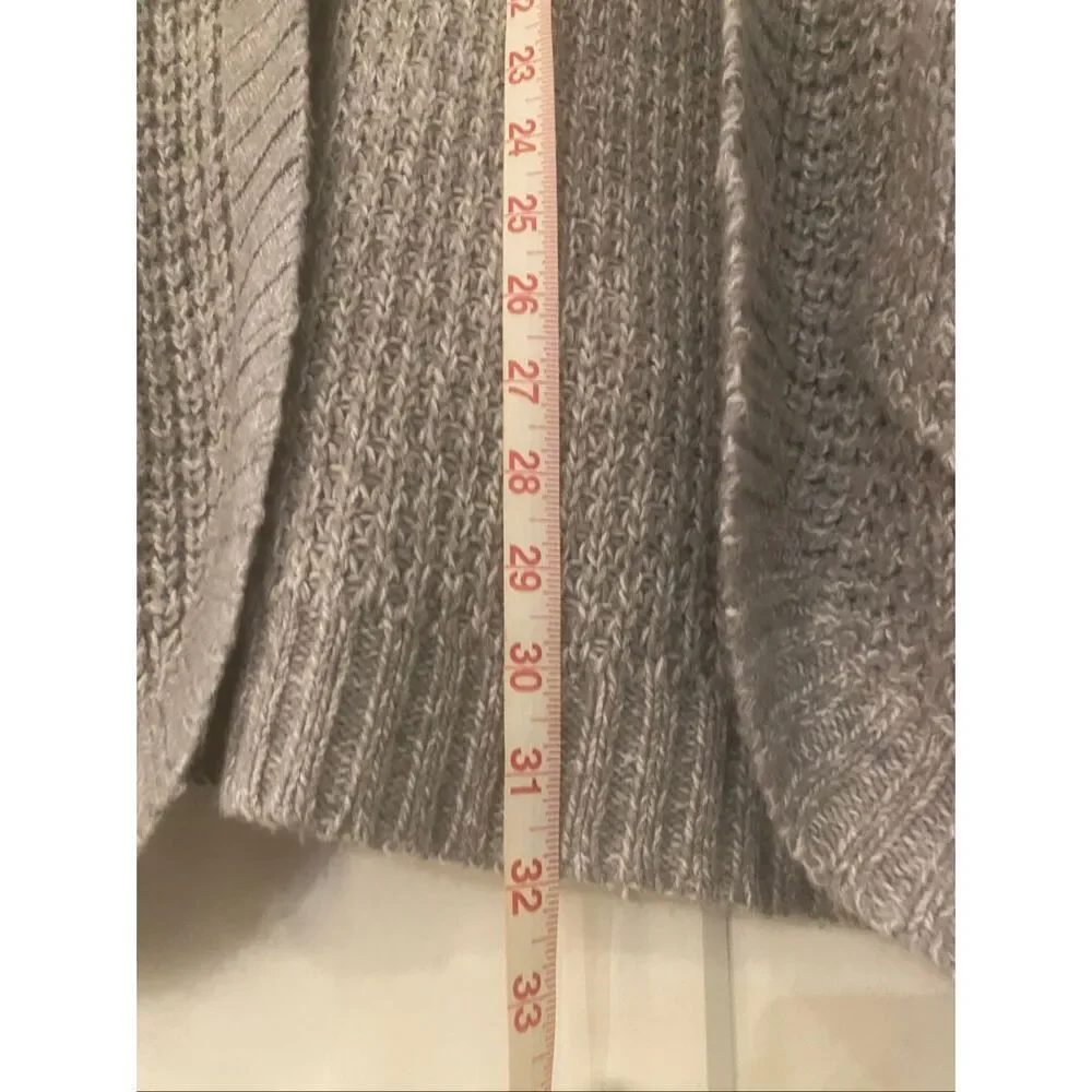 RD Style Women's Gray Knit Open Front Long Sleeve Cardigan Sweater Medium